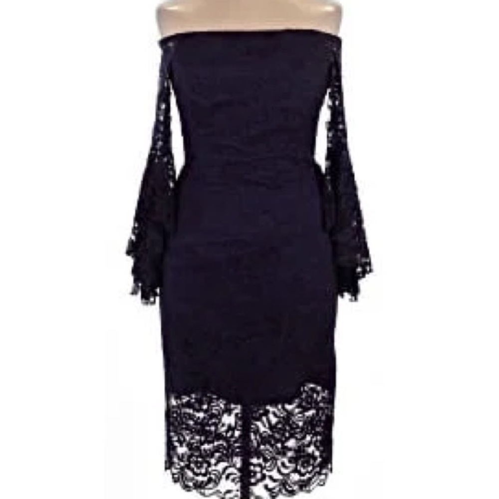 Milly Black Lace Overlay Dress